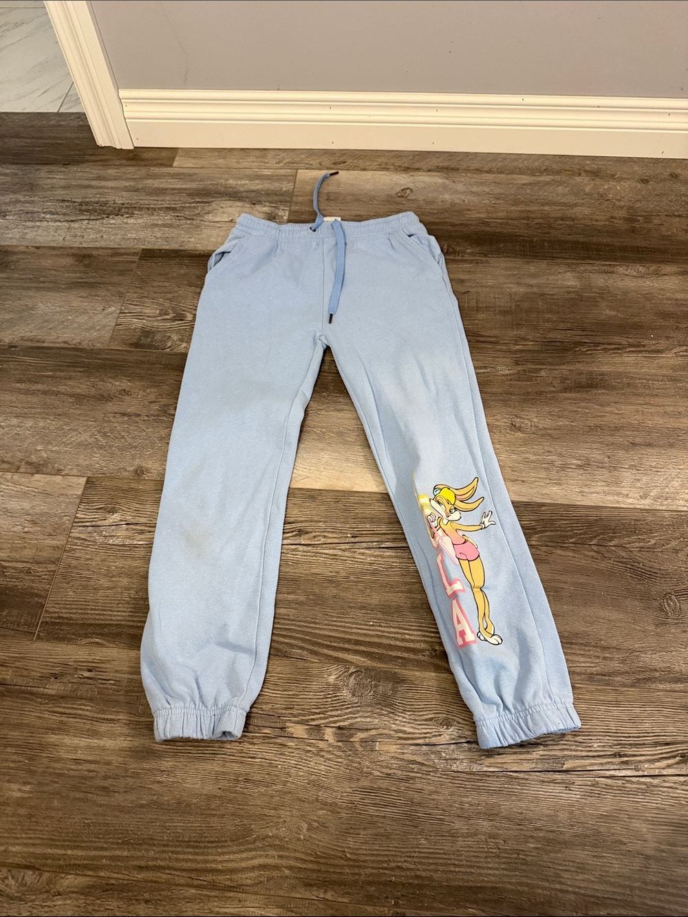 Disney Light Blue Girls' Jogger Sweatpants with Character Graphic